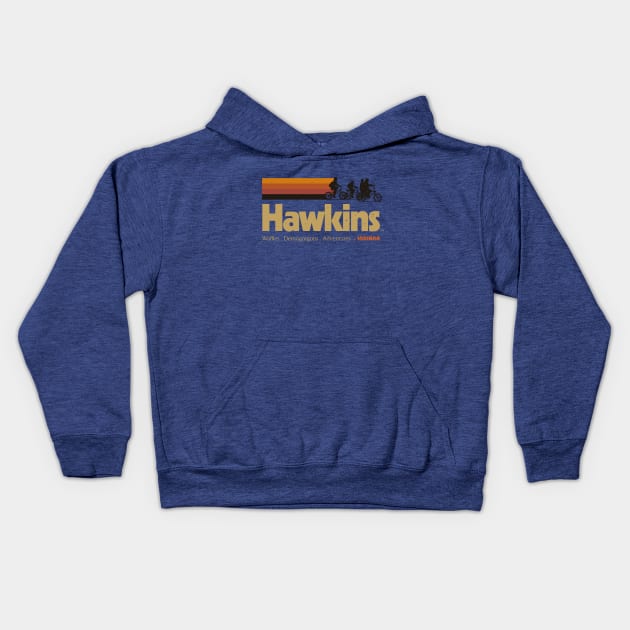 Visit Hawkins Indiana - Vintage 80s Tshirt Kids Hoodie by vo_maria